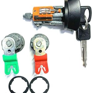 Ford Ignition Switch Lock Cylinder + Pair (2) Door Lock Cylinder W/2 Logo Keys LC6177 + DL5886