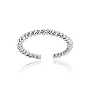 hoops & loops sterling silver rope design toe ring