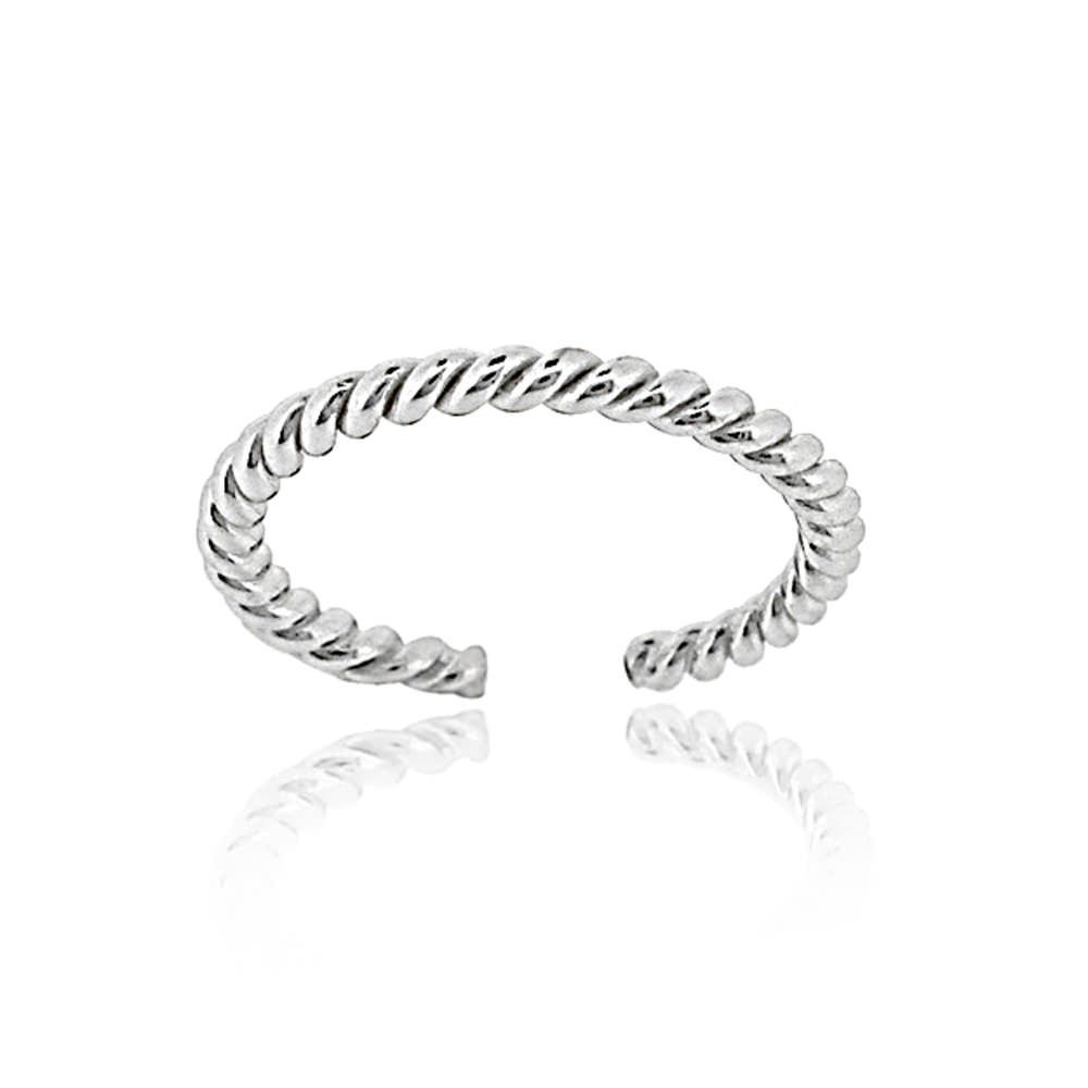 Hoops & Loops Sterling Silver Rope Design Toe Ring