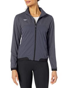 speedo women's jacket full zip tech team warm up , speedo black, medium