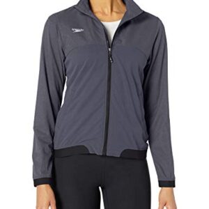 Speedo Women's Jacket Full Zip Tech Team Warm Up , Speedo Black, Medium