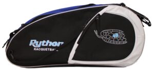 python deluxe "3r" (3 racquet) racquetball bag series (black/blue)