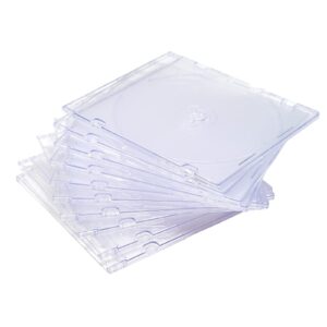 Maxtek Ultra Thin 5.2mm Slim Clear CD Jewel Case with Built in Frost Clear Tray, 100 Pack.