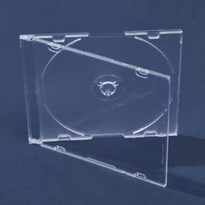 Maxtek Ultra Thin 5.2mm Slim Clear CD Jewel Case with Built in Frost Clear Tray, 100 Pack.