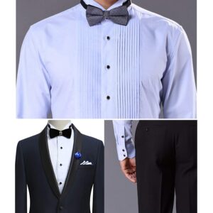 Jstyle Mens Cufflinks and Studs Set Tuxedo Shirts Classic Black&Silver Match for Business Wedding Formal Suit