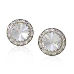 pammyj clear 20mm crystal framed clip-on earrings