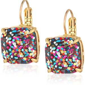 kate spade new york Small Square Leverback Multi-Glitter Drop Earrings