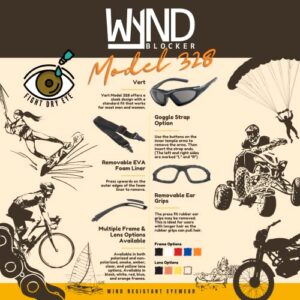 WYND Blocker Vert Motorcycle & Outdoor Sports Wrap Around Sunglasses (Black/Smoke Lens)