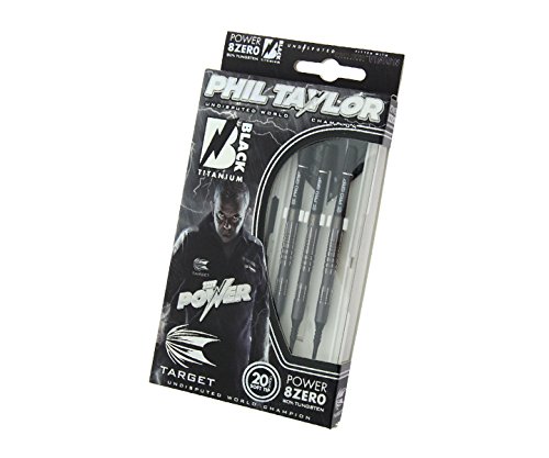 Target Darts - Phil Taylor Power 8Zero Black Titanium 20G Soft Tip Darts