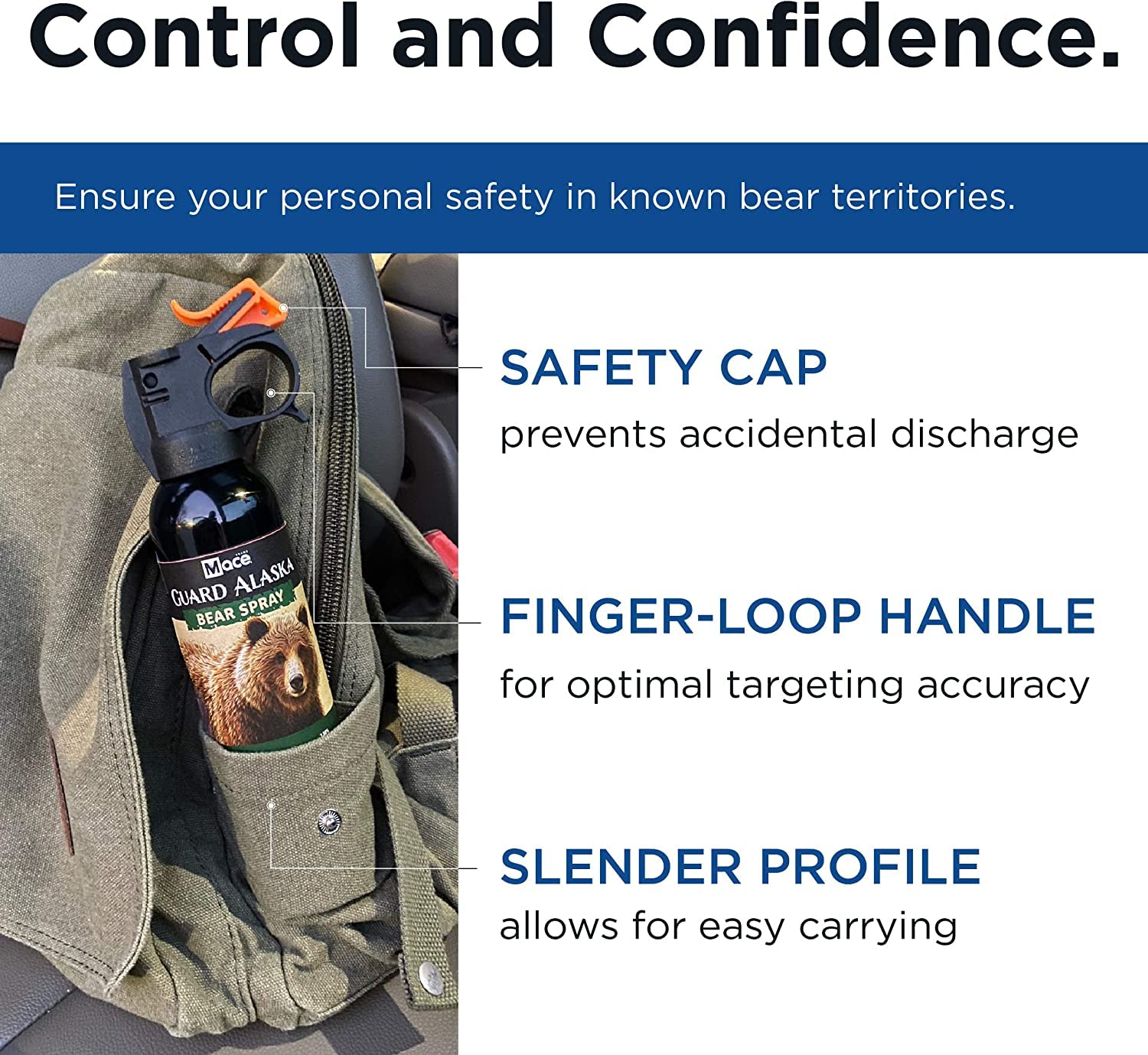 Guard Alaska 9 oz. Bear Spray Repellent with Belt Clip Holster and Pepper Defense 1/2 oz. Pepper Spray - Maximum Strength Formula for Hiking, Camping, Outdoors, Self Defense