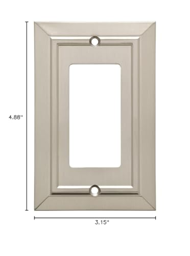 Franklin Brass Classic Architecture (1-Pack) Decorative Light Switch Cover Brushed Nickel 1-Gang Decorator/Rocker Wall Plate Single Switch Plate Cover Electrical Outlet Covers W35219-SN-C