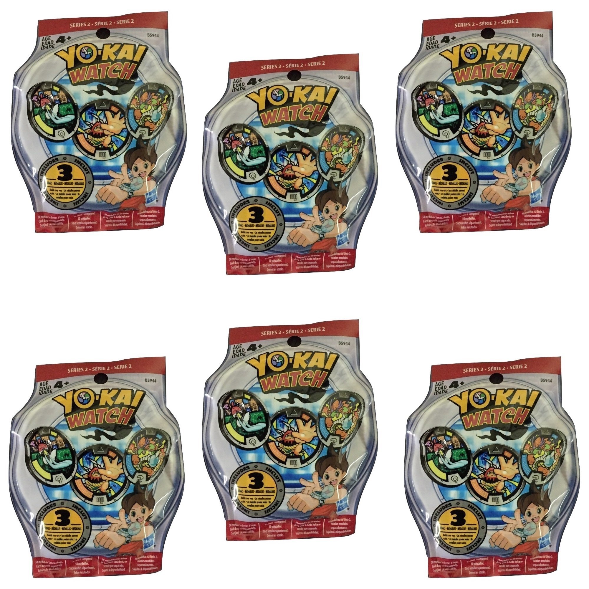 Yo-Kai Series 2 Medals - Six Blind Bags Bundle - 18 Random Medals