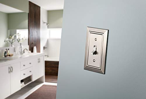 Franklin Brass Classic Architecture (1-Pack) Decorative Light Switch Cover Brushed Nickel 1-Gang Decorator/Rocker Wall Plate Single Switch Plate Cover Electrical Outlet Covers W35219-SN-C