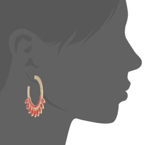 Danielle Nicole Golden Burst Coral Hoop Earrings