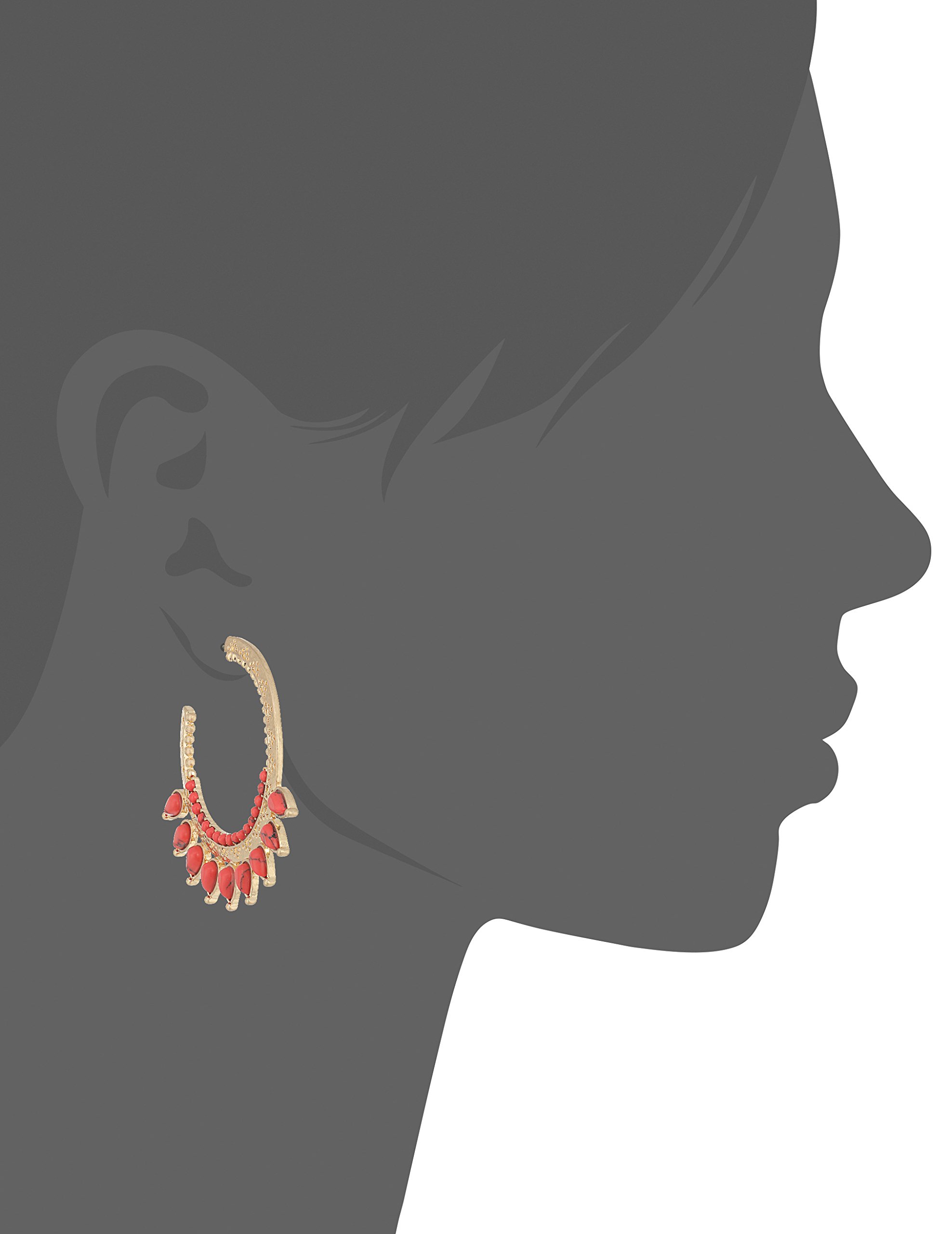 Danielle Nicole Golden Burst Coral Hoop Earrings