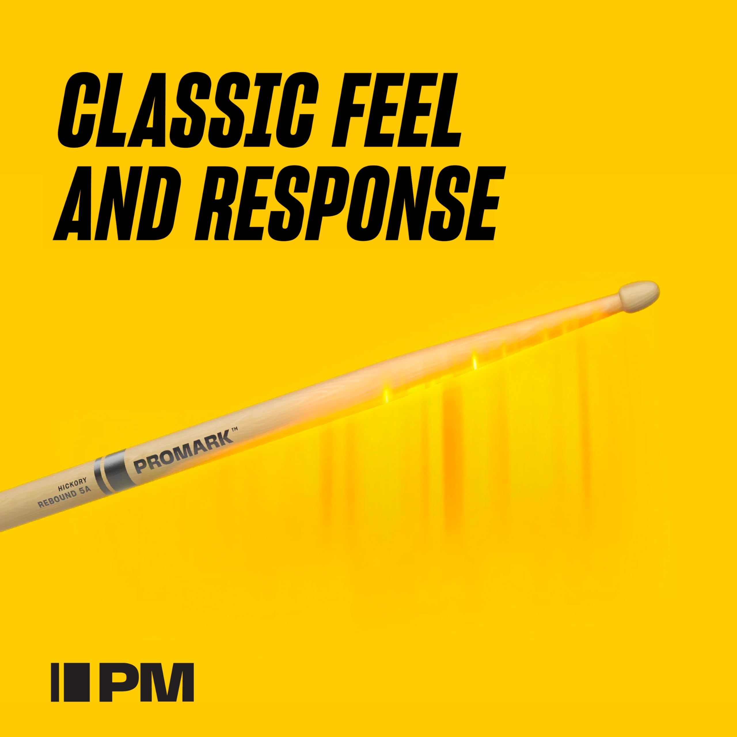 Promark ActiveGrip Drum Sticks - Rebound 5A Drumsticks - For Secure, Comfortable Grip - Gets Tackier As Your Hands Sweat - Hickory Wood - Acorn Tip, Black, One Pair