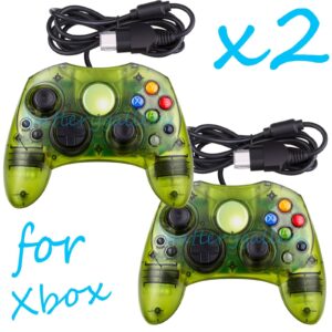 mascarello® 2 lot new green controller control pad for original microsoft xbox x box system