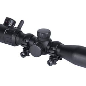 Monstrum 3-9x32 Rifle Scope with Rangefinder Reticle and Medium Profile Scope Rings | Black