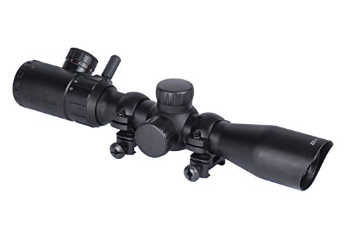 Monstrum 3-9x32 Rifle Scope with Rangefinder Reticle and Medium Profile Scope Rings | Black