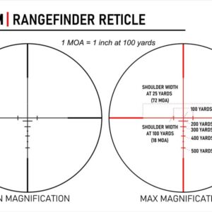 Monstrum 3-9x32 Rifle Scope with Rangefinder Reticle and Medium Profile Scope Rings | Black