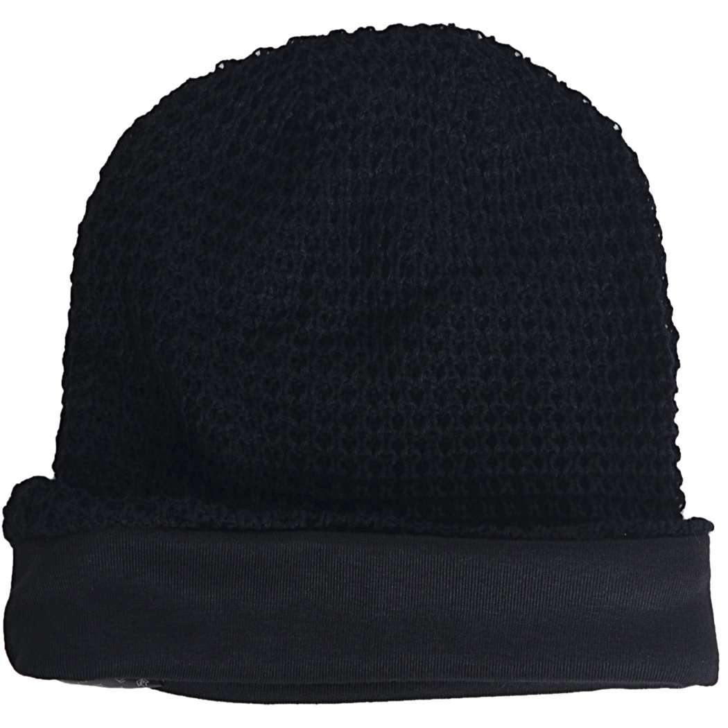 FORBUSITE Mens Slouchy Long Oversized Beanie Hat Black Knit Cap for Summer Winter