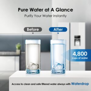 Waterdrop Plus UKF8001 NSF 401, 53 Certified Refrigerator Water Filter, 𝐑𝐞𝐝𝐮𝐜𝐞 𝐏𝐅𝐀𝐒, Replacement for Whirlpool® Everydrop® Filter 4, EDR4RXD1, Maytag UKF8001AXX, 3 Filters (Package May Vary)