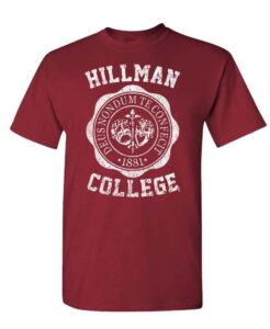 the goozler hillman college - retro 80s sitcom tv - mens cotton t-shirt, m, maroon