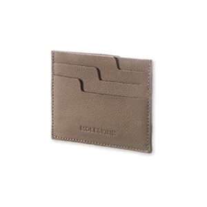 moleskine lineage leather card wallet, taupe brown