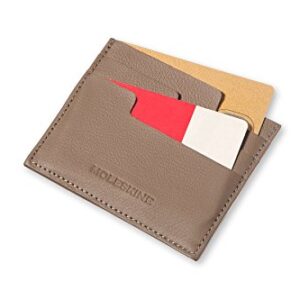 Moleskine Lineage Leather Card Wallet, Taupe Brown