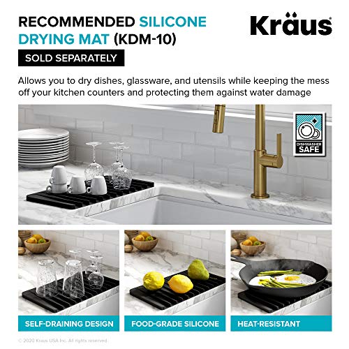 KRAUS Outlast MicroShield Scratch-Resist Stainless Steel Undermount 60/40 Double Bowl Sink, 32" 16 Gauge, Premier Series KBU24E