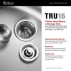 KRAUS Outlast MicroShield Scratch-Resist Stainless Steel Undermount 60/40 Double Bowl Sink, 32" 16 Gauge, Premier Series KBU24E