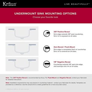 Kraus KBU14E Outlast MicroShield Scratch-Resist Stainless Steel Undermount Single Bowl Sink, 31.5" 16 Gauge, Premier Series