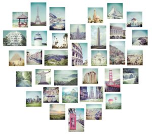 wallpops dwpk2150 love 2 travel wall art kit, multicolor