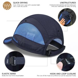 GADIEMKENSD Outdoor Running Hat Men's Cooling UPF50+ Womens Baseball Cap Sport Mesh Sun Hat Trucker Dad Hats Quick Dry Breathable Unstructured for Summer Camping Fishing Hiking Improved Navy L