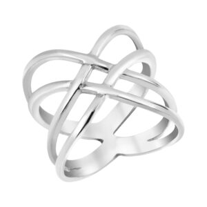 AeraVida Exotic Puzzle Weave Quad Band .925 Sterling Silver Ring (8) | Modern Ring for Women | Fashion Jewelry