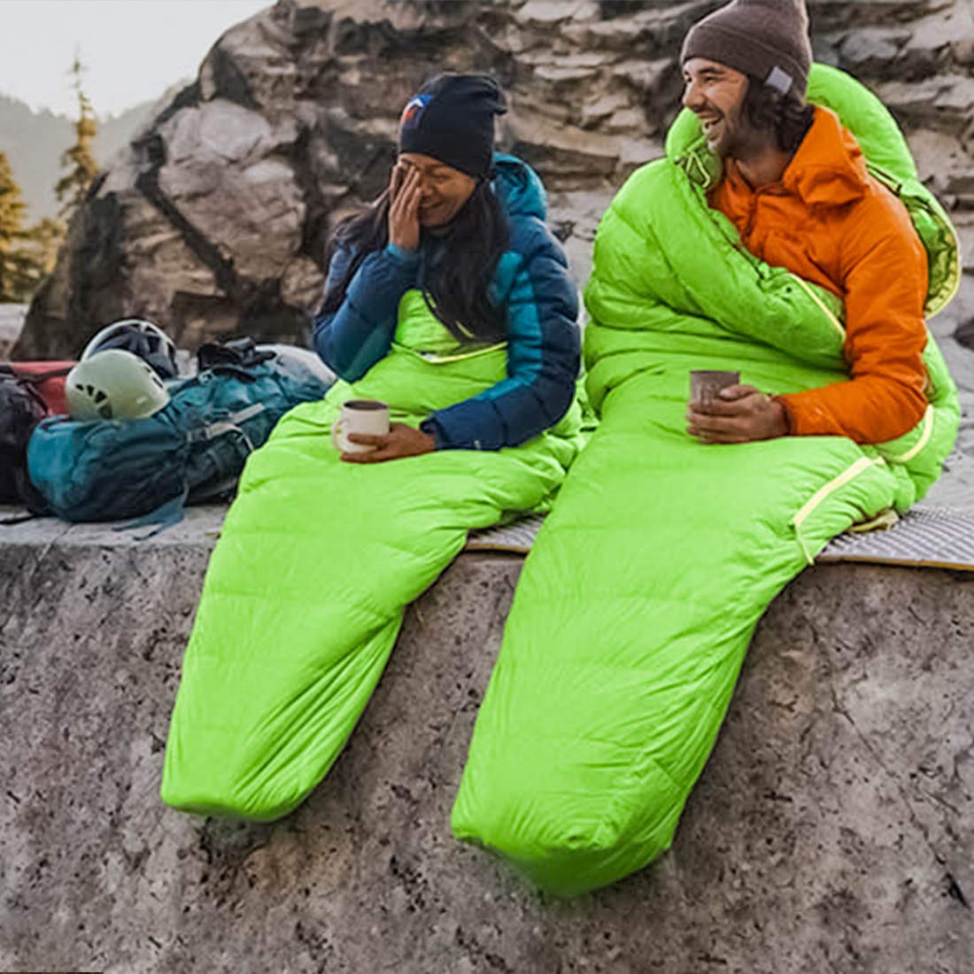 AEGISMAX Camping Sleeping Bag,Warm Weather 52℉- Goose Down Sleeping Bag,Portable Urltra-Light Mummy Sleeping,Outdoor Hiking for Adults Backpacking with Compression Bags(Green,Medium)