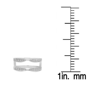 Dazzlingrock Collection 0.22 Carat (ctw) 14K Round Diamond Anniversary Wedding Band Guard Ring 1/4 CT, White Gold, Size 5