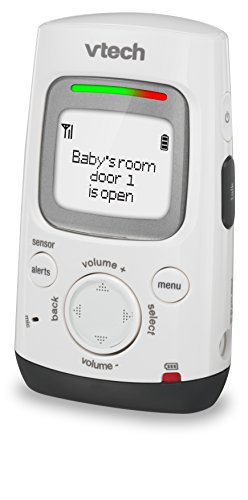 VTech DM271-102 Audio Baby Monitor with Glow-on-Ceiling Night Light, Open or Closed Door/Window Sensor, Vibrating Sound-Alert, Talk Back Intercom & Belt Clip