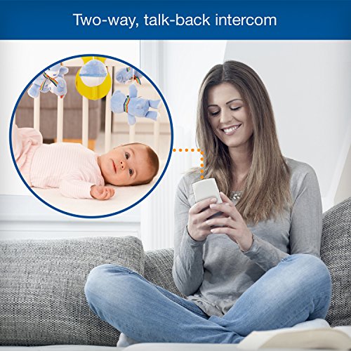 VTech DM271-102 Audio Baby Monitor with Glow-on-Ceiling Night Light, Open or Closed Door/Window Sensor, Vibrating Sound-Alert, Talk Back Intercom & Belt Clip