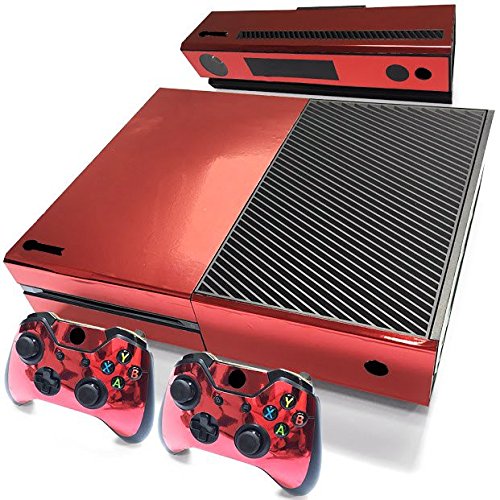 Gam3Gear Decals Skin Vinyl Sticker for Original Xbox ONE Console & Controller (NOT Xbox One X/Xbox One Elite/Xbox One S) - Red Glossy