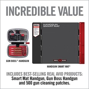 Real Avid Handgun Cleaning Kit and Cleaning Mat Combo Complete Pistol Cleaning Kit with Parts Tray and Gun Cleaning Supplies for 22, .357, .38, .380, 9mm, .40, .41, .44 and .45 Caliber Gun Cleaning