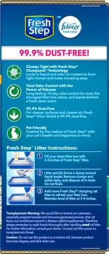 Fresh Step Odor Shield Scented Litter with the Power of Febreze, Clumping Cat Litter, 25 Pounds (Package May Vary)