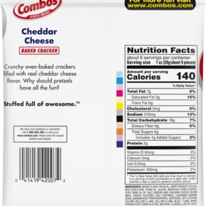 COMBOS Cheddar Cheese Cracker Baked Snacks 6.3-Ounce Bag