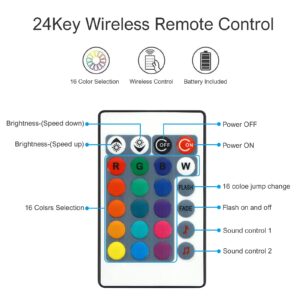 RGBZONE DC12-24V 24 Keys Iron Shell Wireless IR Remote Control Music Sound Controller for 5050 3528 RGB LED Strip Light