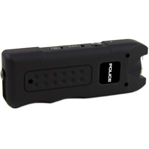 POLICE 628 Stun Gun with LED Flashlight and Siren Alarm, Black