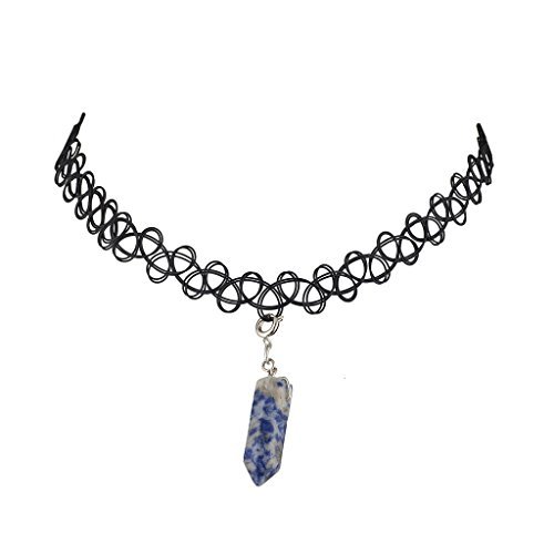 LUX ACCESSORIES Quartz Tattoo Choker Necklace