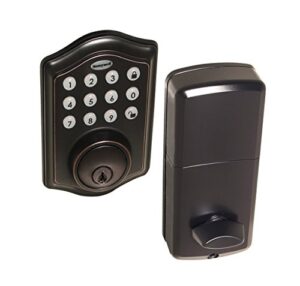 honeywell safes & door locks - keyless entry door lock with smart electronic keypad deadbolt - easy installation & 50 different pin codes - auto lock - oil rubbed bronze - 2.9 x 2 x 6.2 in - 8712409