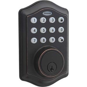 Honeywell Safes & Door Locks - Keyless Entry Door Lock with Smart Electronic Keypad Deadbolt - Easy Installation & 50 Different Pin Codes - Auto Lock - Oil Rubbed Bronze - 2.9 x 2 x 6.2 in - 8712409