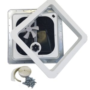 Ventline RV Roof Vent Smoke w/ 12 Volt Fan, Putty & Screws