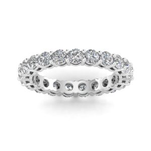 2.00 Carat TW Natural Diamond Eternity Band in 14k White Gold (H-I, I2-I3)